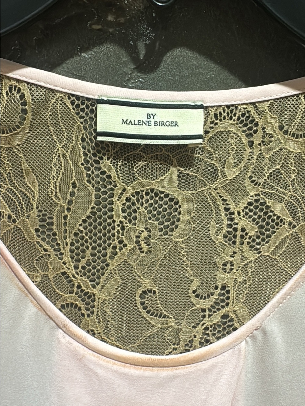 By Malene Birger Blush Pink nude Lace-Trim sleevless slip dress size L - Picture 4 of 8